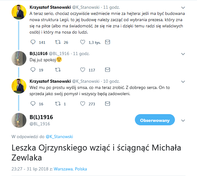 Rada Bogusława Leśnodorskiego dla Dariusza Mioduskiego